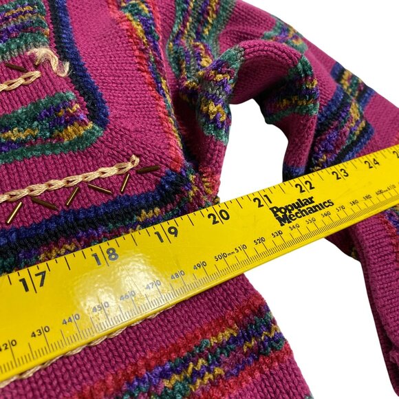 Lizwear Womens Multicolor Striped Knit Sweater S Holiday Christmas - Picture 7 of 9